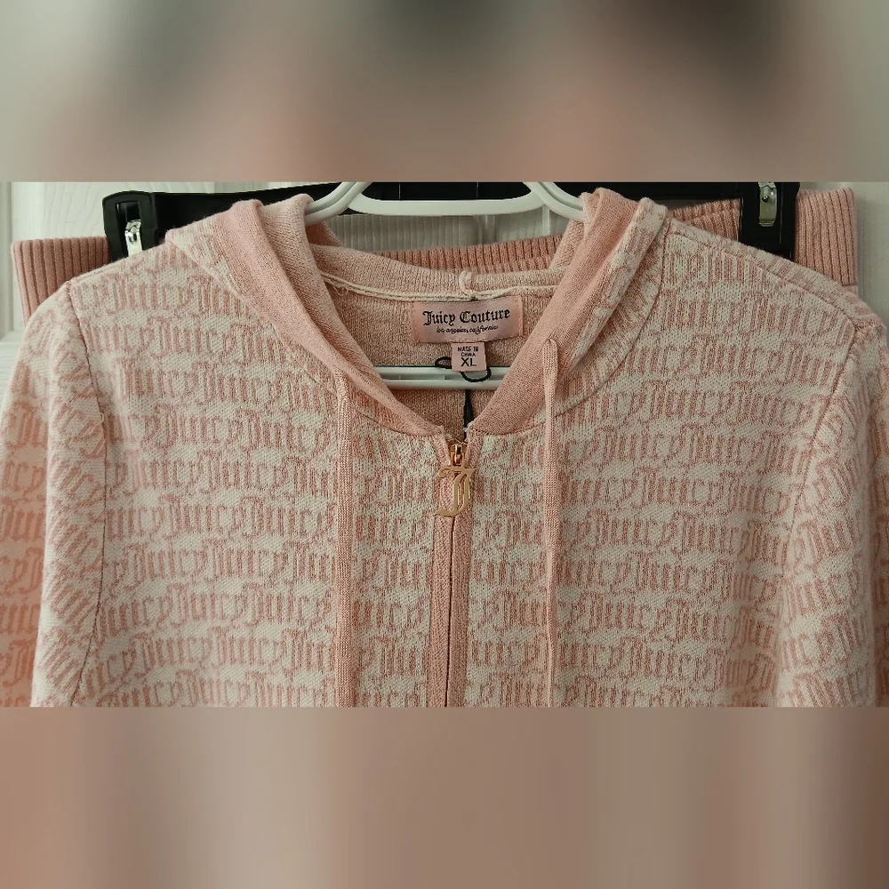 Juicy Couture 2‑Piece Logo Sweater Knit Jogger Set – XL – NWT